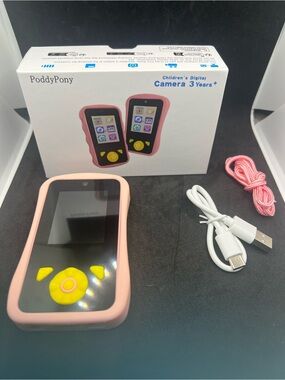 PoddyPony Kids Digital Camera - Pink and Yellow